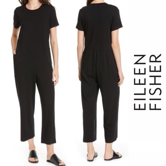 Eileen Fisher Pants - NWT Eileen Fisher | Black Wide-Leg Jumpsuit, S